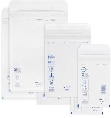 ÖKI Mix-Pack Luftpolstertaschen - Luftpolsterumschläge | Haushaltsset mit A6, A5 & A4 Luftpolster -Taschen | Gepolsterte Briefumschläge/Versandtaschen | 6 Stück/Größe