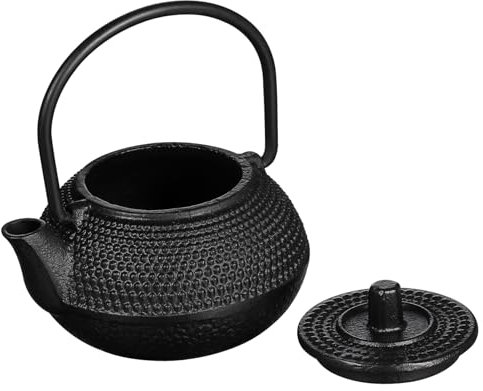IMIKEYA 10 Pezzi servizio da tè teiera in ghisa antica teiera in porcellana caldaia antica cinese tazza ghisa vintage bollitore per il tè in piccola Black