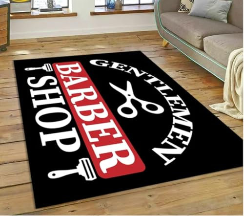 SHAOPENGA Salon De Coiffure Logo Crâne Tapis Vintage Tapis pour Chambre Salon Maison Canapé Décoration Jeu Décor Tapis De Sol140X200Cm