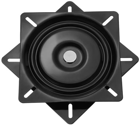 sourcing map 20,3 cm Barhocker-Ersatz, 360° drehbar, Lazy Susan Drehteller, quadratischer Halbkugellagersitz, drehbare Basisplatte für Liegestuhl oder Tisch, Schwarz (200 x 20 mm)