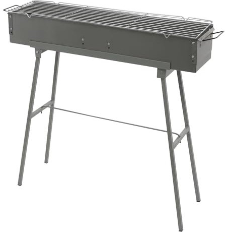 Tragbarer Holzkohlegrill Camping Grill aus Zink-Eisen-Legierung, Abnehmbare BBQ Grill Campinggrill mit Verstellbaren Luftklappe, 80CM Hohe Standgrill Holzkohlegrill mit Faltbare Ständer