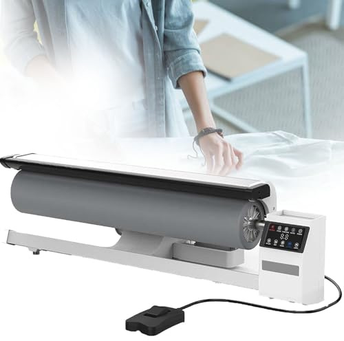 YANGYMM Presse à Repasser Rotative Rouleau Rotatif à Vapeur, 90 Cm, pour Linge D'HôTel et Draps | DéFroisseur Vapeur Continu avec PéDale