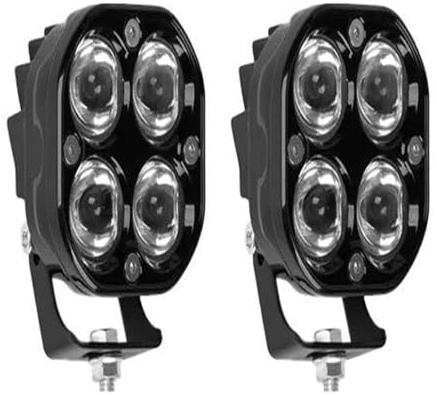 Faro Delantero Proyector Moto Focos LED Superbrillantes 3 Pulgadas Doble Color Lámpara Antiniebla Accesorio para Faro Motocicleta Camión Coche para SUV para ATV 24V 12V 2 Uds