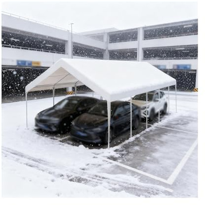 Robustes Carport-Dach Für Alle Wetterbedingungen, Metall-Carport-Zelt Mit Stabilem Rahmen Für PKW, Traktor, Wohnmobil, SUV Und LKW(White)