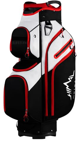 uniHimal Golf Cart Bag, 15 Way Organizer Divider Top with Handles and Rain Cover