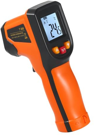 Fesjoy Industrial Infrared Thermometer High Accuracy -50°C~600°C Temperature Gun for Kitchen and Car (T600)