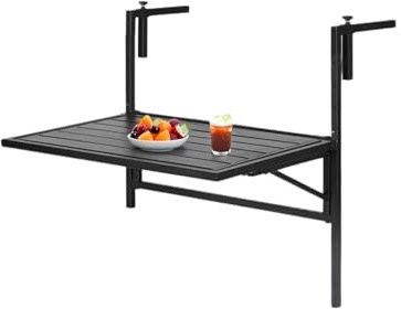 Generisch Balkon-Hängetisch, Klappbarer Balkon-Stehtisch für den Außenbereich, An der Wand montierter Terrassen-Beistelltisch, Verstellbarer Balkon-Couchtisch, Platzsparender Esstisch, Klapptisch mit