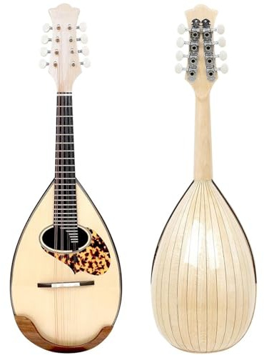 Mandolina Para Principiantes Instrumento musical de madera hecho a mano con forma cuchara arce para guitarra mandolina 8 cuerdas
