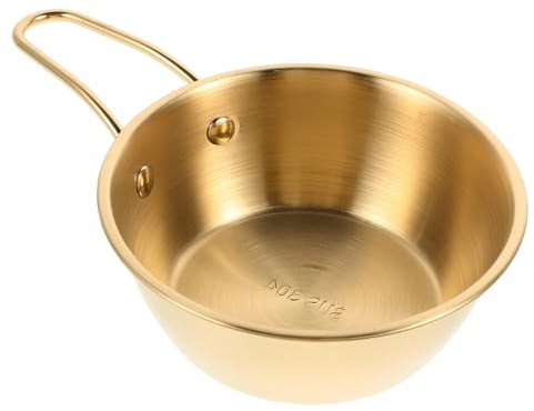 JOINPAYA Bol à Raser Inox Homme Grand Format avec Poignée Dorée, Bol à Savonnette à Raser Mousse Riche pour Rasage Confortable, Accessoire Barbe pour Usage Maison et Voyage