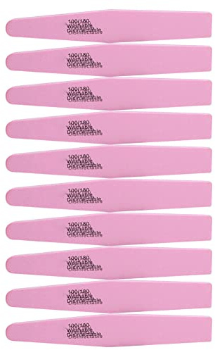 ZIXINNKC 10 limas de uñas de doble cara, pulidoras, lijadoras y abrillantadoras, herramienta de manicura. (10 unidades rosas)