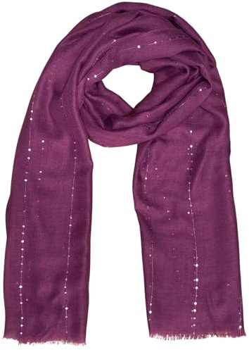 Luxere Women’s Soft Plain Colour Viscose Scarf with Subtle Sequin Shimmer – Lightweight Large Shawl Wrap – Elegant Evening, Wedding, Travel & Everyday Fashion Scarf