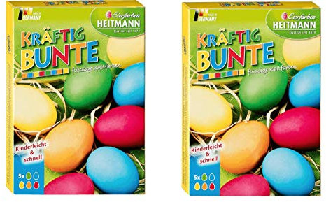 Brauns Heitmann Ostereier Farben Eierfarben Ostereier Kräftig Bunte, 10 flüssige Kaltfarben Grün Blau Gelb Orange Rot - für braune und weiße Eier Oster Eier bemalen Deko Ostern