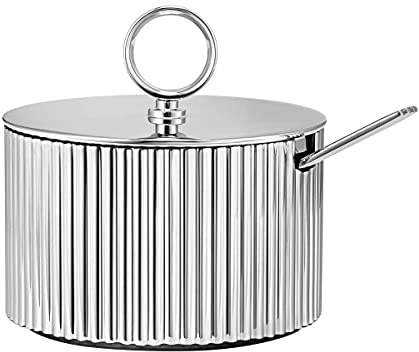 Georg Jensen Bernadotte Sugar Bowl Incl. Spoon, Stainless Steel