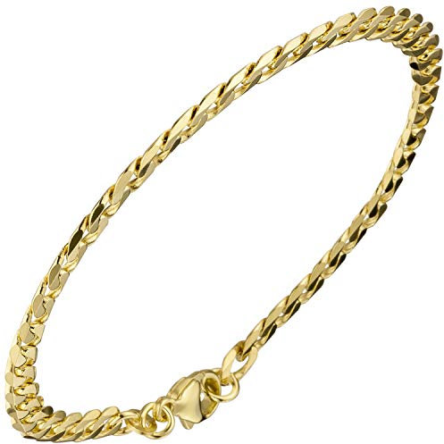 Jobo Herren Damen Panzer-Armband aus 8 Karat 333 Gold 4,9 mm 19 cm