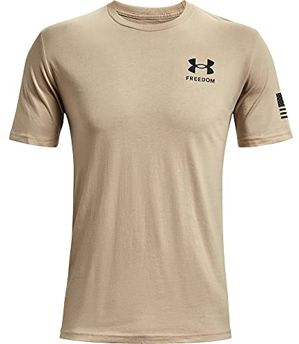 Under Armour Men's New Freedom Flag T-Shirt, Desert Sand (290)/Black, Large