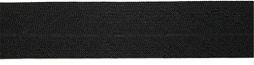 Jajasio Baumwoll Schrägband 25mm breit in 24 Farben, Einfassband Baumwolle Nahtband 24 ? schwarz