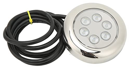 Marine LED Licht , IP68 Wasserdichtes Unterwasserlicht aus Edelstahl 316 mit 6 LED Lampenperlen , 12 24 V 1 , 5 M Nachtangellicht Wohnwagen Wohnmobile Boote Yacht Decken Badezimmer Flure(RGB/16W)