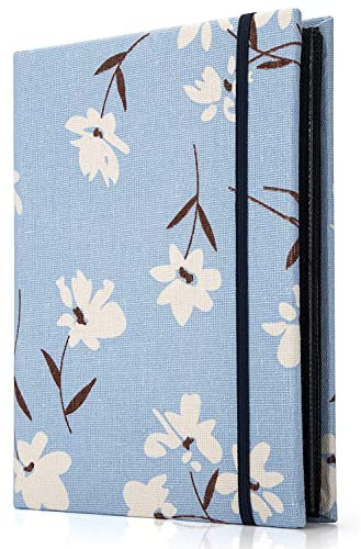 Boic Fotoalbum Einsteckalbum 10x15 200 Fotos, Vintage Leinen Fotoalben zum Einstecken Schwarze Seite Fotoalben für Familien Hochzeit Jahrestag Baby Urlaub (Blume)