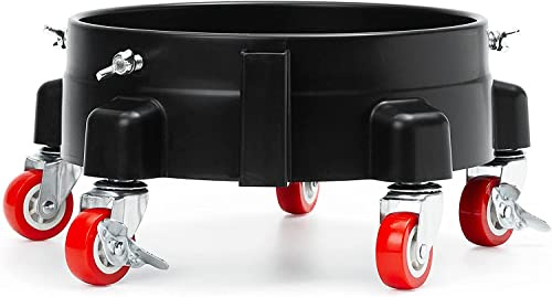 BenBow Rollwagen für 1 Eimer - 27cm Durchmesser - und wetterbeständig, 360° Schwenkrollen mit Bremse - Ideal für Autowäsche - Pflanzentransport - perfekt fürs Büro