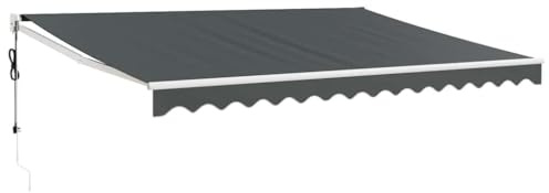 vidaXL Toldo Retráctil Automático, Toldo Eléctrico con Motor, Sombrilla Colgante de Pared, Toldo para Balcón Patio Tienda, Gris Antracita 4x3 m
