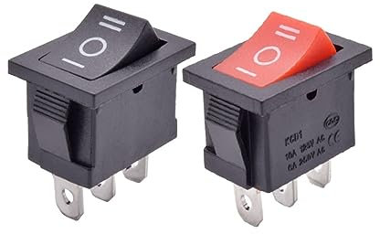 10 pièces/lot Mini 6A 250VAC interrupteur à bascule ON OFF SPST 12V 220V rouge vert bleu lumière interrupteur à bascule ON-ON/ON-OFF-ON (Color : ON-OFF-ON Switch, Size : BLACK_220V LIGHT)