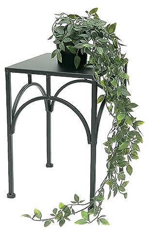 DanDiBo 96449 - Sgabello da fiori quadrato in metallo nero, con colonna di fiori, supporto per piante, altezza 33 cm, M