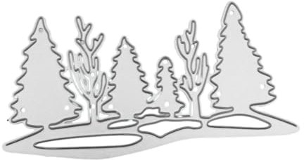 QOKLIYUI Weihnachtsbaum Karten Stanzformen, Weihnachtskarten, auffällige unregelmäßige Bäume, Metall Stanzformen aus Karbonstahl, schönes Geschenk
