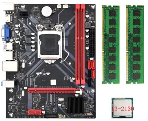 Graootoly B85M VHL Desktop Motherboard + I3-2130 CPU +2X DDR3 1600MHz 8G RAM LGA 1155 USB 3.0 3.0 Scheda madre del computer Facile da installare Facile da usare