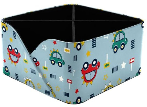 VAPOKF Dinosaurier-Verkehrs-Auto-Schreibtisch-Organizer mit 4 Fächern, Stifthalter, Stiftehalter, Aufbewahrungsbehälter für Schreibtisch, Schreibtisch-Aufbewahrung, Schreibwarenbedarf für Home Office