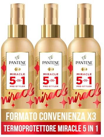 Pantene Pro-V Miracle 5-In-1 Pre-Styler, Spray per Capelli senza Risciacquo, Termoprotettore, per Capelli Flessibili e Modellabili in Qualsiasi Stile, 3 x 200 ml