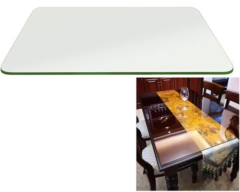 SXKJQER Glasplatte Eckig Gehärtetes Glas, Glasplatte für Kaminofen und Tischplatte, Kratzfest, Schutzplatte mit 8mm Sicherheitsglas, Funkenschutzplatte, Glasboden für Kamin(Size:60x50cm)