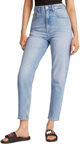 Tommy Jeans Donna Jeans Mom Jean Vita Alta, Blu (Denim Light), 30W/25L