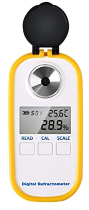YQVEOT Refractómetro, Medidor de Alcohol de Vino Digital portátil, refractómetro, Pantalla LCD, probador de Alcohol, Herramientas, Accesorios de medición