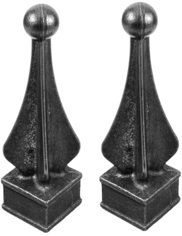 AUTSUPPL 2pcs Outdoor Fence Topper Finials Wrought Iron Garden Fence Panels Accessories Easy Installations for Gate and Gate Post Decorations