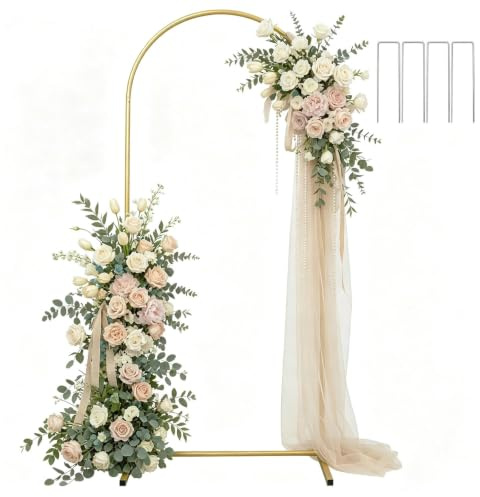Supporto per arco di palloncini per matrimoni, 1,8 m x 0,8 m, cornice ad arco per sfondo, supporto in metallo per matrimoni, compleanni, feste, lauree, anniversari, celebrazioni, decorazione per