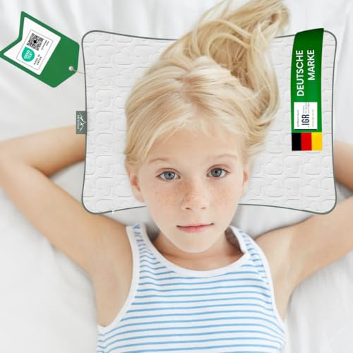 hERZtal Babykissen/Kinderkissen, Sehr Gut bewertet, Kinderkopfkissen 45x30x8cm, Ökotex Zertifiziert, Nachhaltig, Unabhängig Zertifiziert (6-10 Jahre)