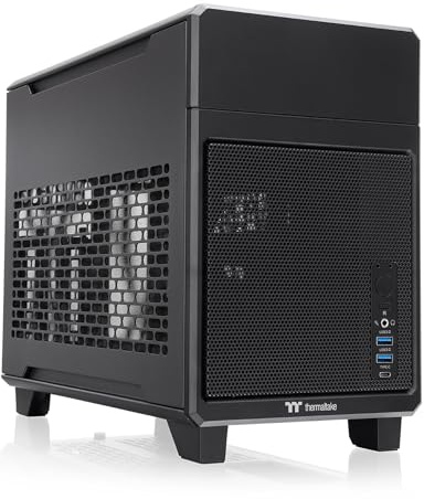 Thermaltake TR100 SFF Chassis; mITX Support; 18.9 Liters; PCIe 4.0 Riser Cable Included; 360mm GPU Clearance; 280mm Radiator Support; Removable PCIe Bracket; Black; CA-11A-00S1NN-00