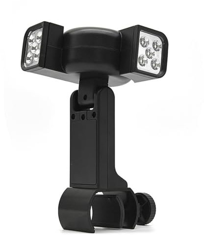 Lampe de poche pour barbecue à deux têtes réglable avec pince en C, 10 lumières LED, têtes de lampe réglables, piles incluses, lumière pour barbecue résistante à la chaleur [classe d'efficacité