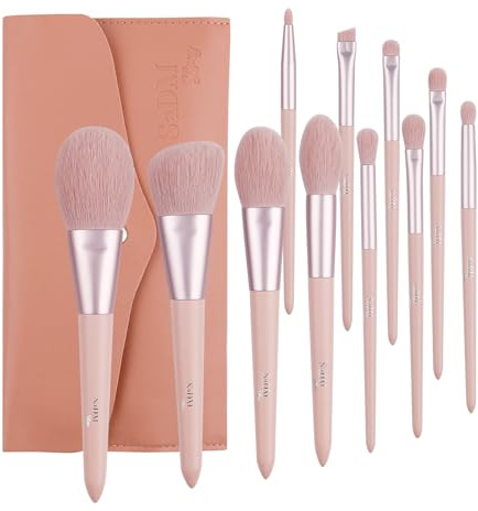 Make up Pinsel Set 11-teilig – Schminkpinsel für Foundation, Puder, Concealer, Highlighter, Contour, Lidschatten & Rouge – Kosmetikpinsel