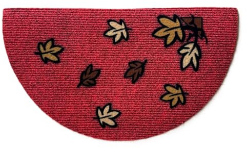 Zerbino 40X70 antiscivolo Fantasia Foglie mezzaluna ultraresistente Colore Rosso