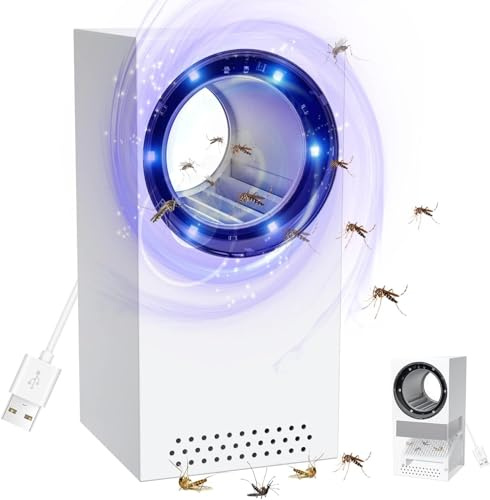 Tiptop Home Attrape-Mouche, Lampe Anti Moustique, USB Attrape-Mouche Mosquito Repellent, 180°Lumière Tueuse de Moustiques pour La Chambre à Coucher, La Cuisine, Le Bureau, La Maison