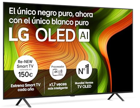 LG OLED77B56LA - TV 77, OLED 4K, Smart TV AI B5, WebOS 25, Super Upscaling, Dolby Vision y Dolby Atmos, AMD FreeSync, Alexa/Google Assistant, Negro