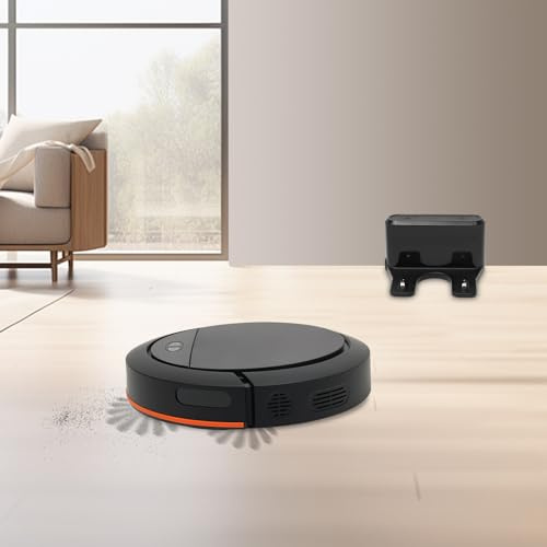 LOONGWEIA 3-in-1 Sweeping Machine, Self-Charging Robot Vacuum with Sweeping Vacuuming and Wiping Functions Cordless Sweeping Machine for Short Blankets Tile Wooden Floor (Black)