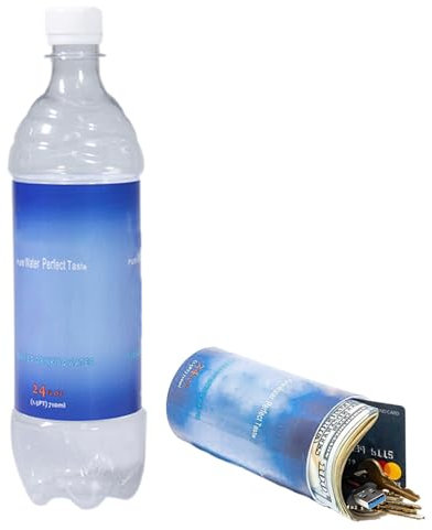 Umleitungssichere Wasserflasche mit verstecktem Fach, für Festivals, Camping, Wandern, Geschäftsreisen und Reisen