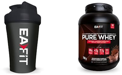 LOT Whey PROTEIN Chocolat 750g + SHAKER Proteine - EAFIT Marque Française N°1 Nutrition Sportive
