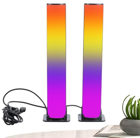 yztju Luz de escritorio inteligente: luces LED ambientales de color mágico RGB, barra de luz de sincronización de música habilitada para la aplicación para configuración de oficina en casa, lámpara
