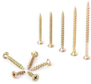 Hudew 20pcs M4 16-70mm Iron Carpentry Self-tapping Screws Flat Head For Wooden Terrace Furniture Box(ColorZincM4x50 20pcs)