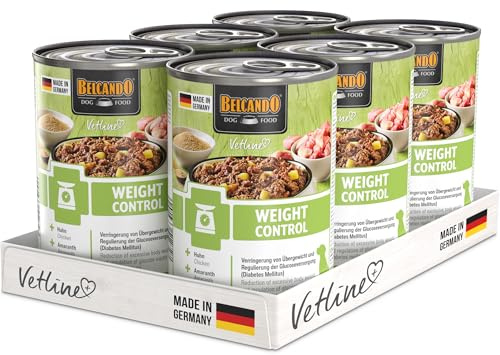 BELCANDO Vetline Weight Control Diätfutter 6×400 g – Nassfutter bei Übergewicht & Diabetes Mellitus | Kalorienreduzierte Rezeptur, Made in Germany
