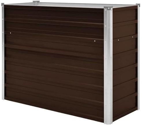 Aiuola rialzata da giardino in acciaio zincato, 100 x 40 x 77 cm, resistente alle intemperie, per verdure, erbe e fiori, ideale per giardino, terrazza e balcone