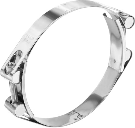 sourcing map T-Bolt Hose Clamp 150-160mm (5.9-6.3) 304 Stainless Steel Double Head Adjustable Intake Radiator Tube Clamps for Automotive Plumbing Industrial Intercooler Pipe
